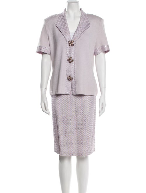 St. John Evening Crystal Embellishments Skirt Set