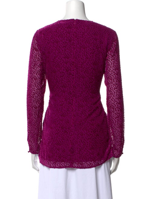 St. John Printed V-Neck Blouse