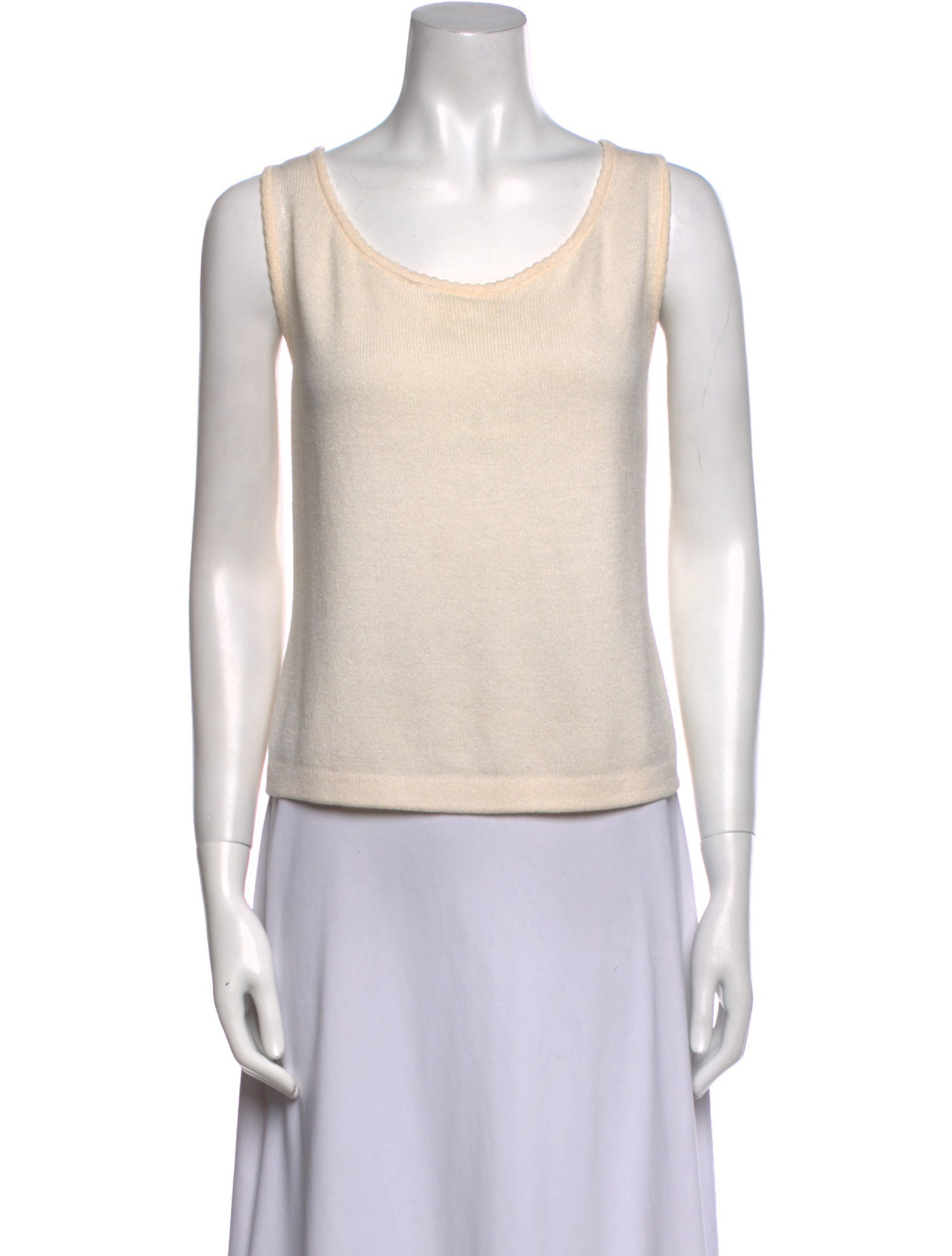 St. John Scoop Neck Sleeveless Top