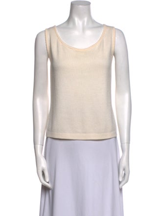 St. John Scoop Neck Sleeveless Top