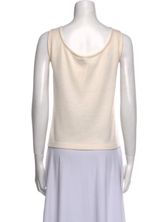 St. John Scoop Neck Sleeveless Top