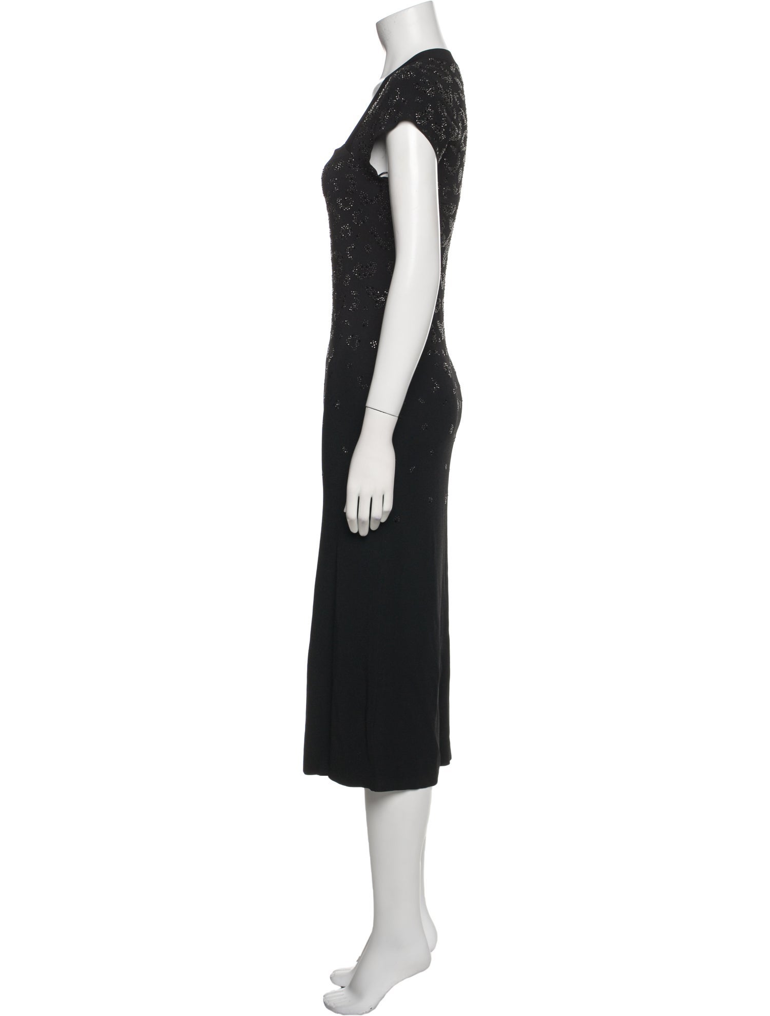 St. John Square Neckline Midi Length Dress