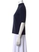 St. John Mock Neck Short Sleeve Top