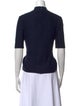 St. John Mock Neck Short Sleeve Top