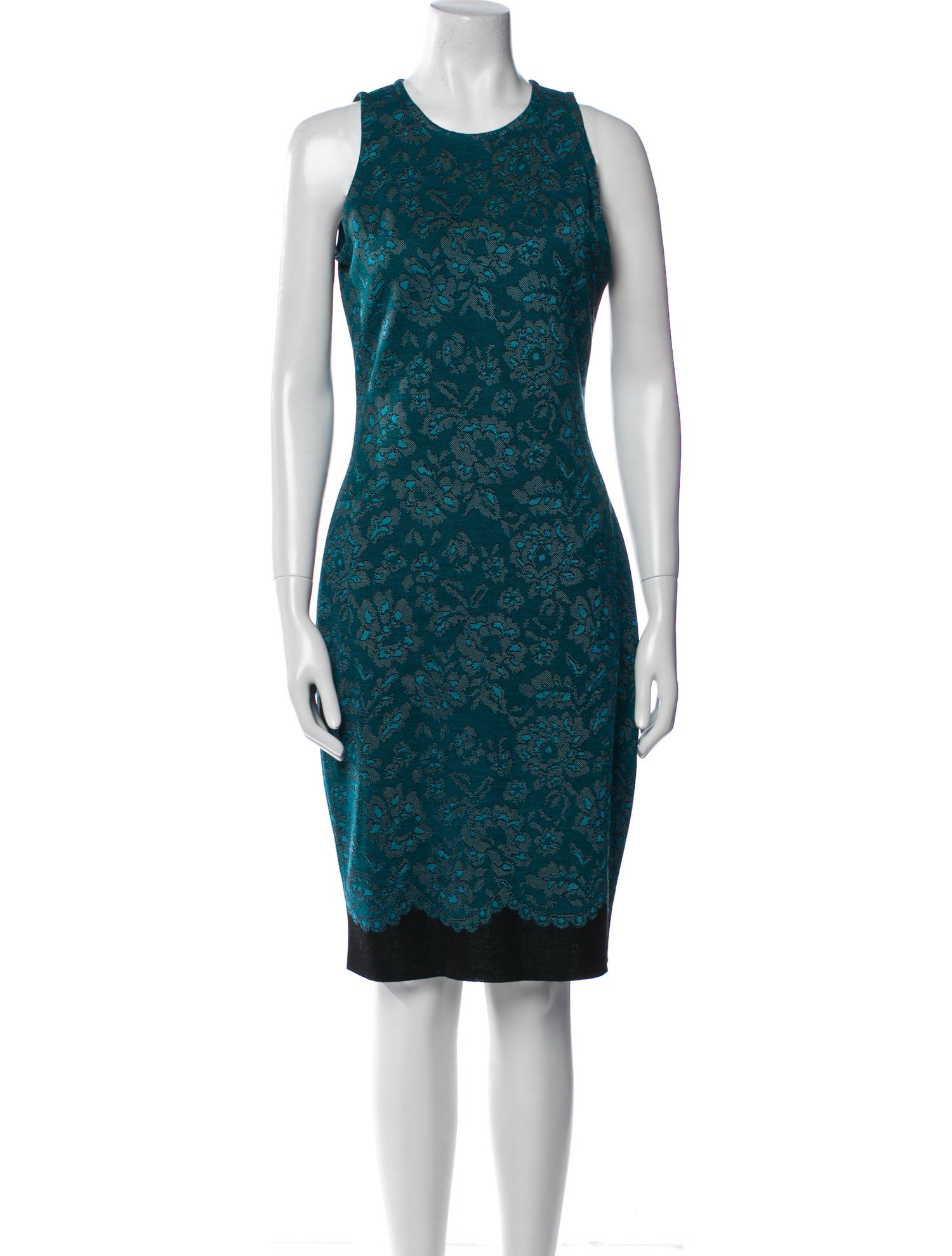 St. John Lace Pattern Knee-Length Dress