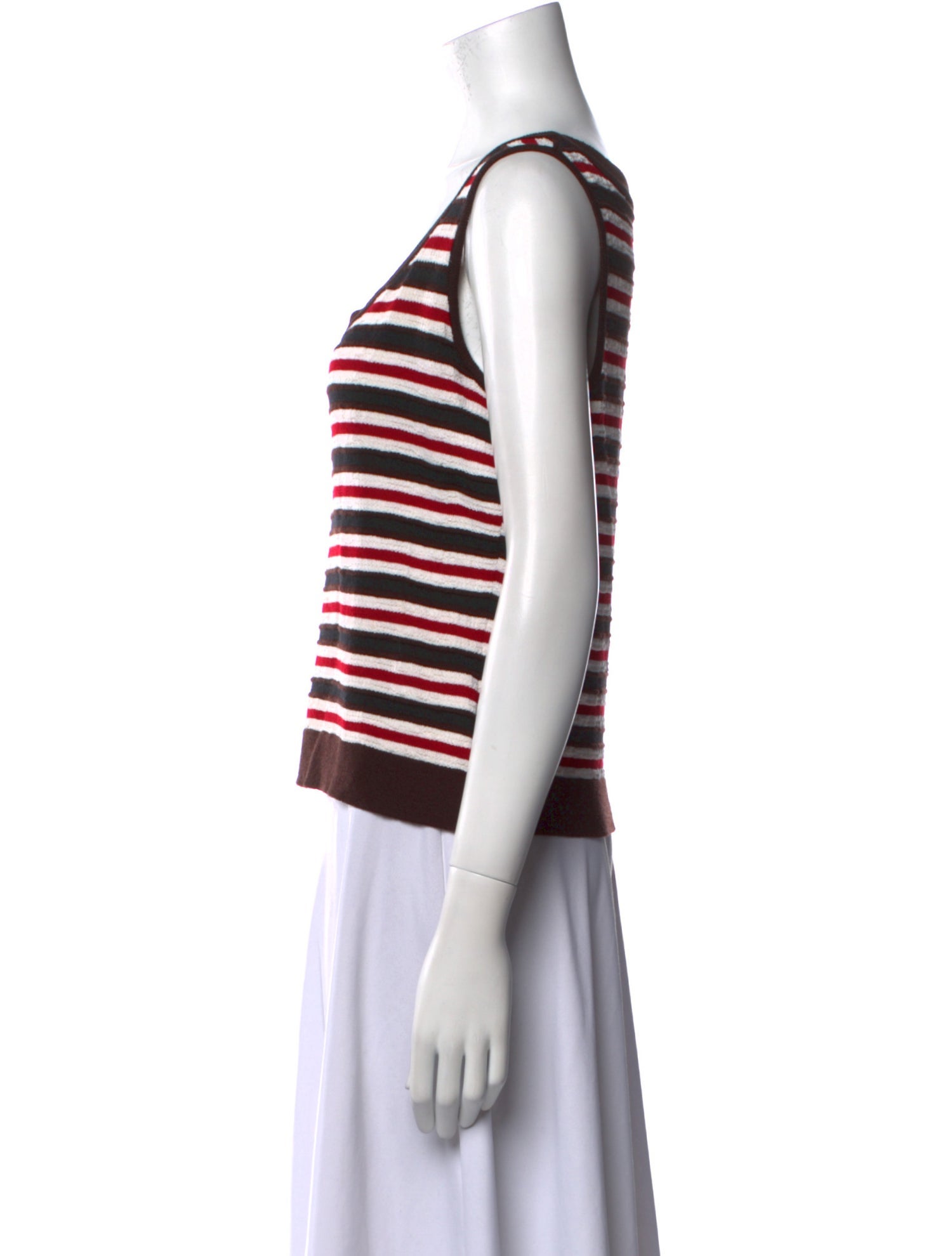 St. John Striped Scoop Neck Top
