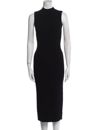 St. John Mock Neck Midi Length Dress