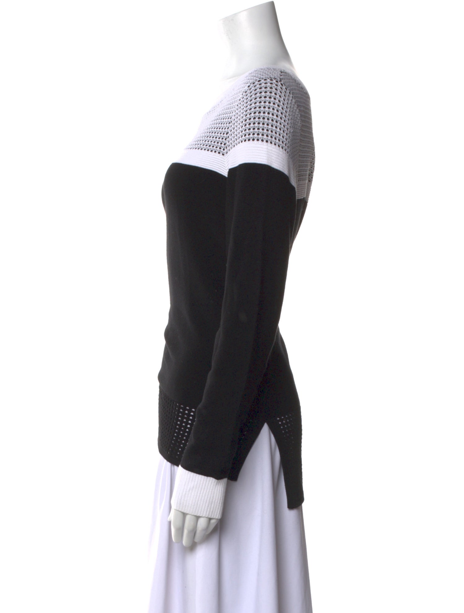 St. John Striped Scoop Neck Sweater