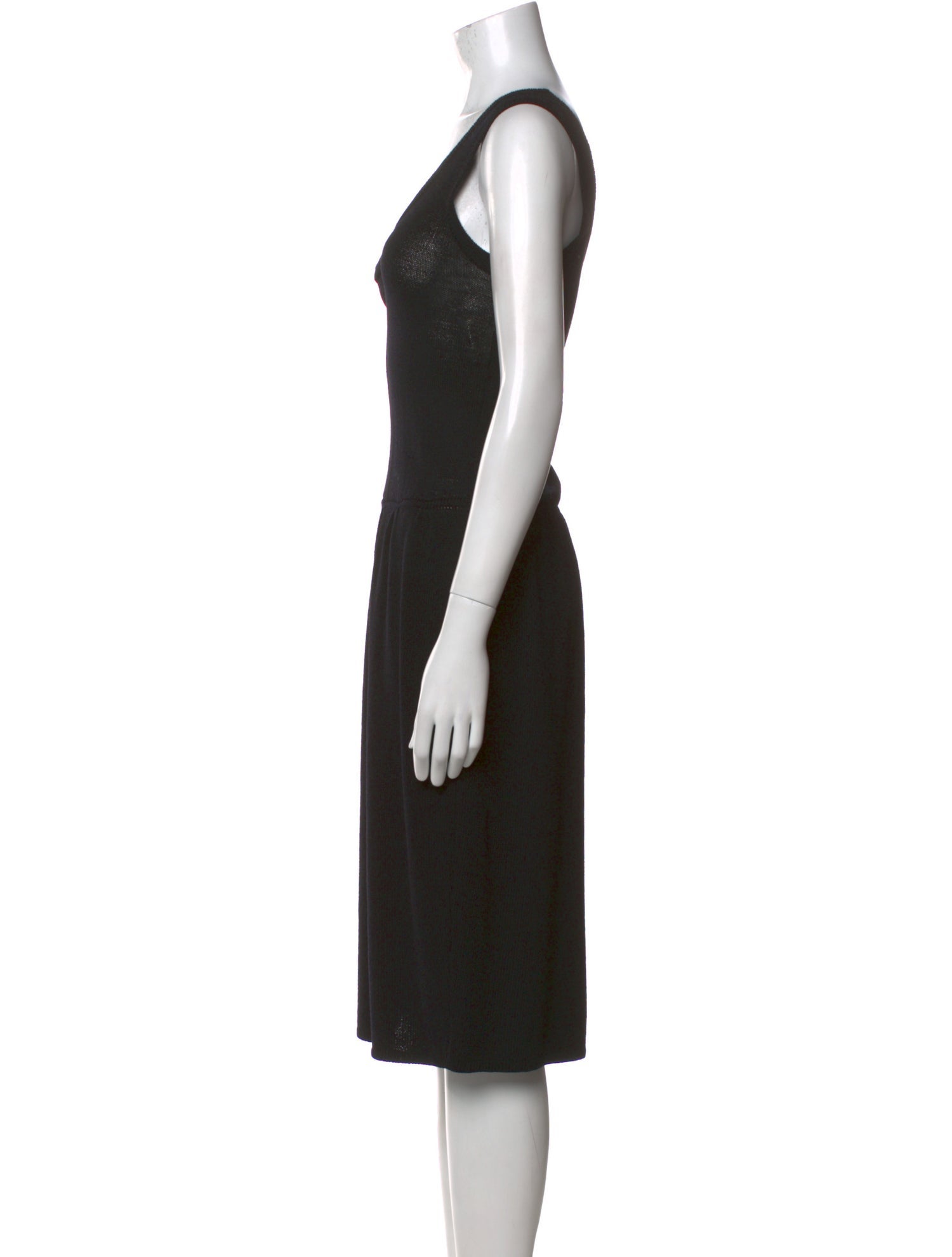 St. John Square Neckline Midi Length Dress