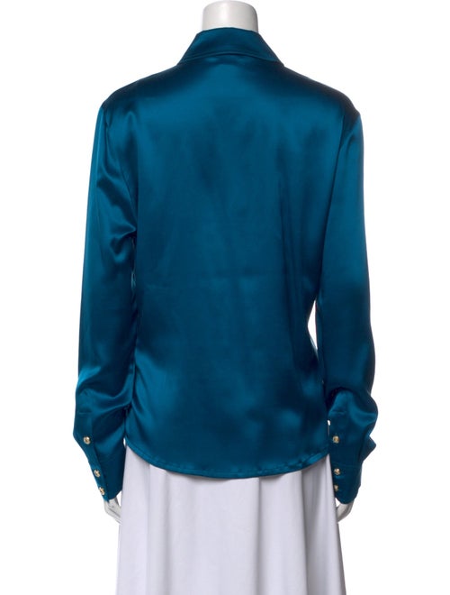 St. John Silk Long Sleeve Button-Up Top