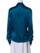 St. John Silk Long Sleeve Button-Up Top