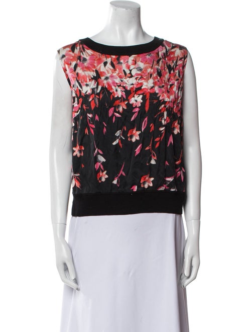 St. John Printed Scoop Neck Top