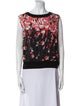 St. John Printed Scoop Neck Top