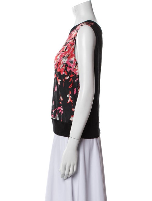 St. John Printed Scoop Neck Top