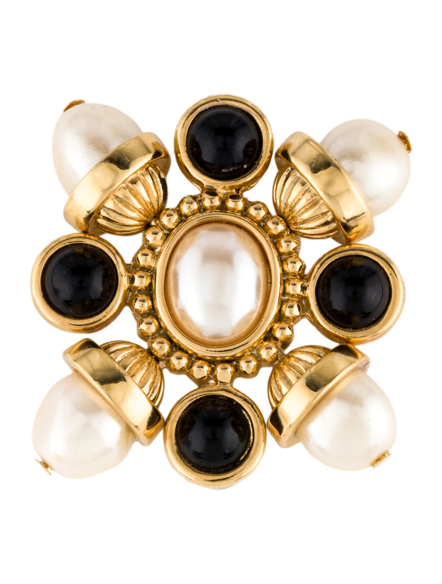 St. John Pearl & Resin Brooch