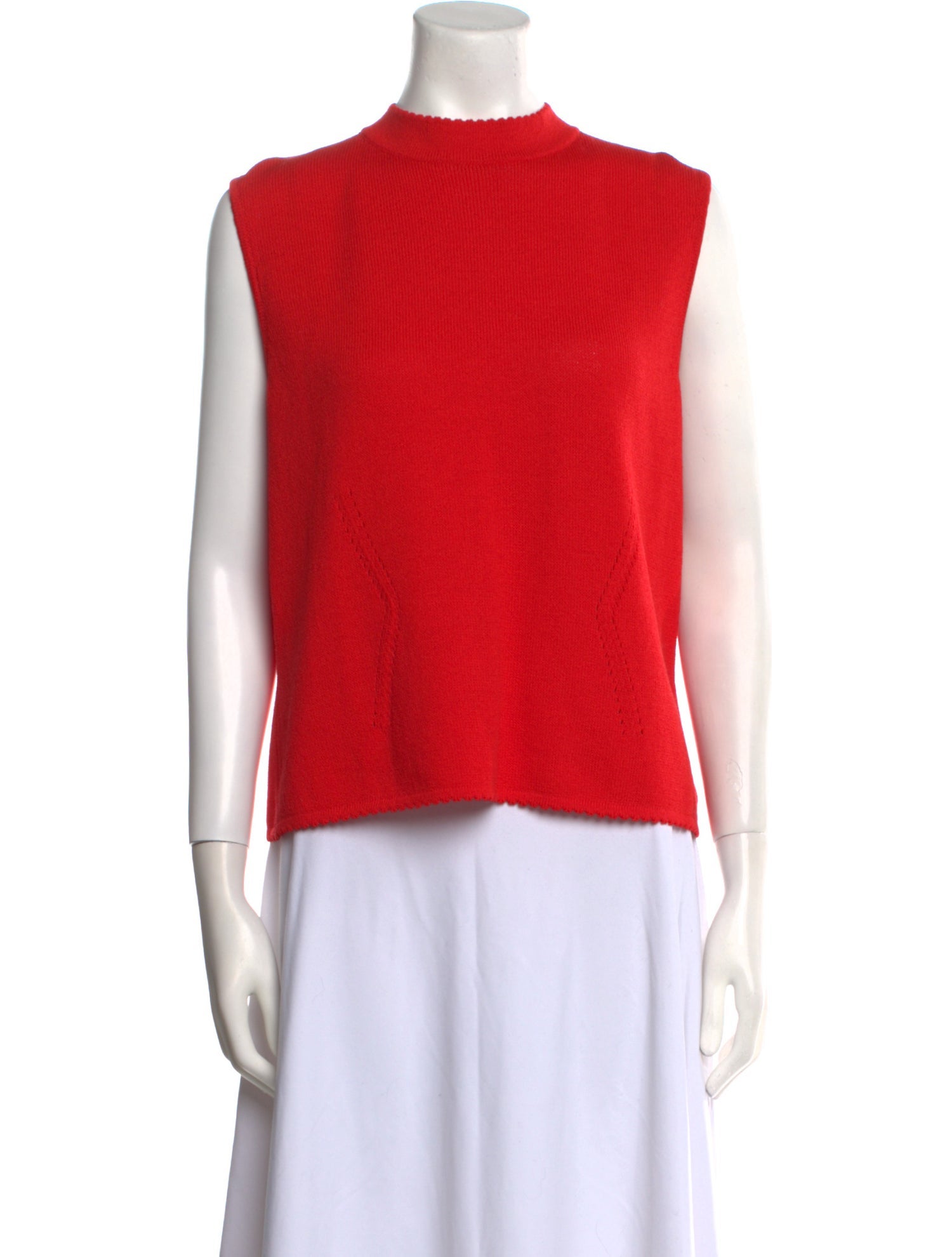 St. John Mock Neck Sleeveless Top