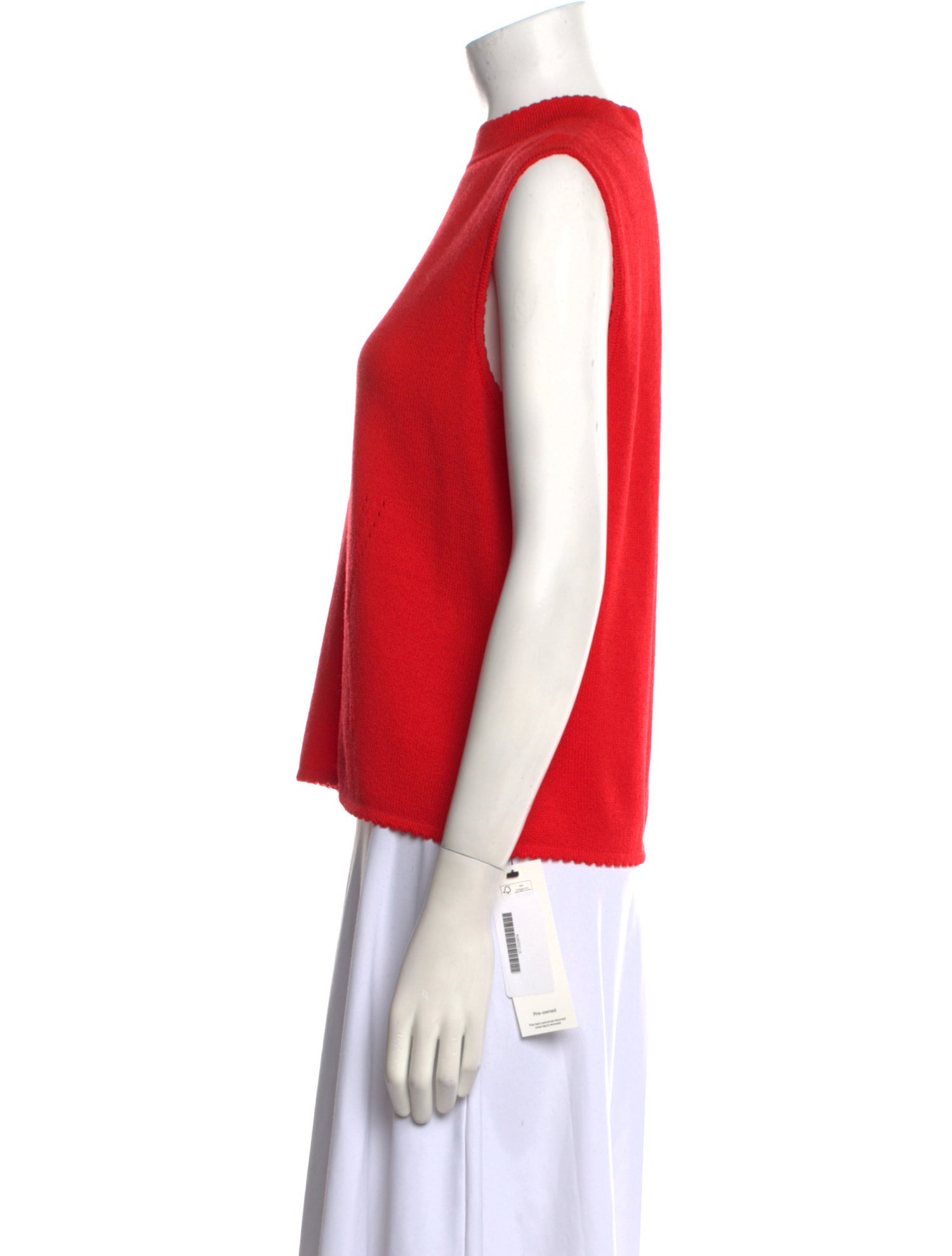 St. John Mock Neck Sleeveless Top