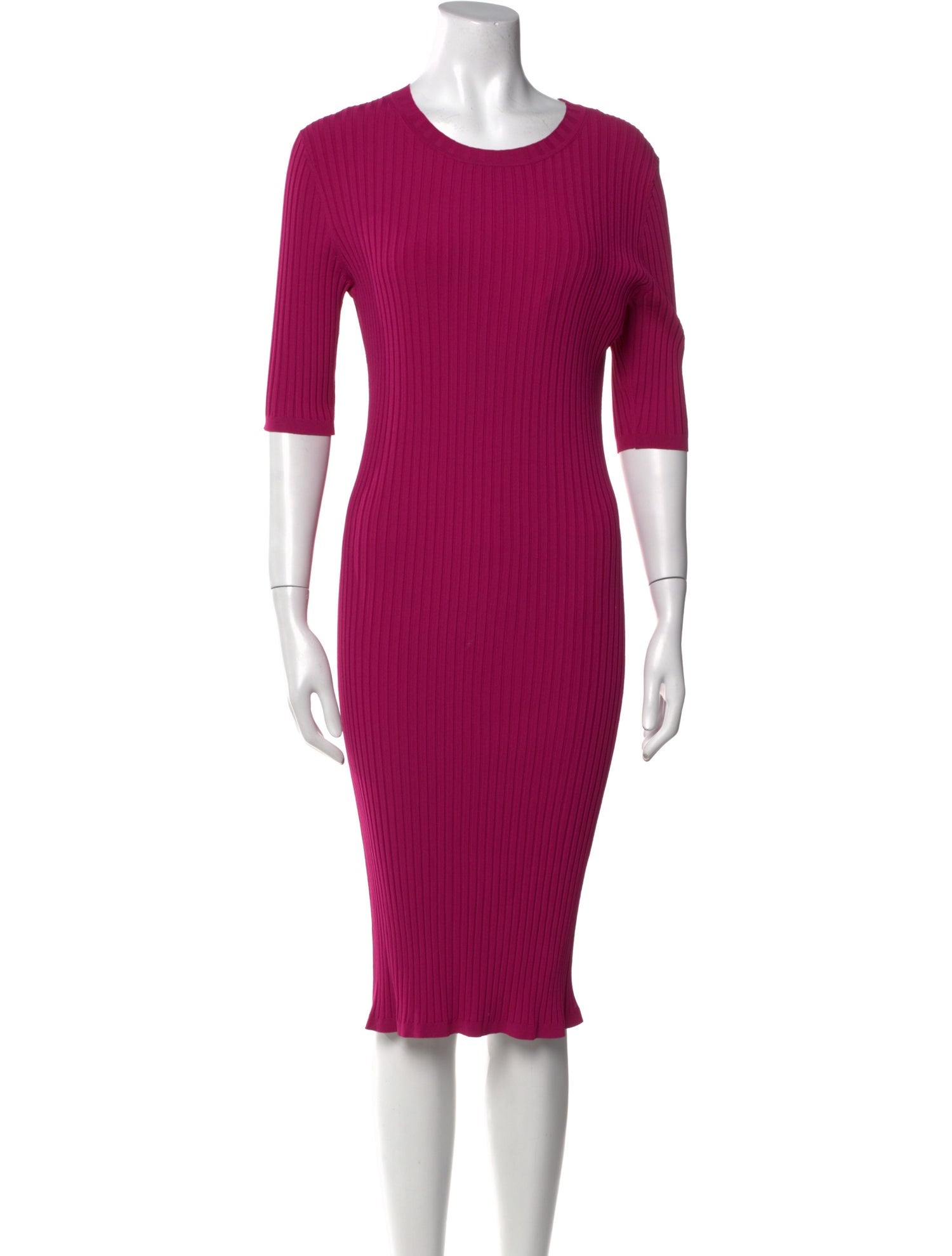 St. John Crew Neck Midi Length Dress