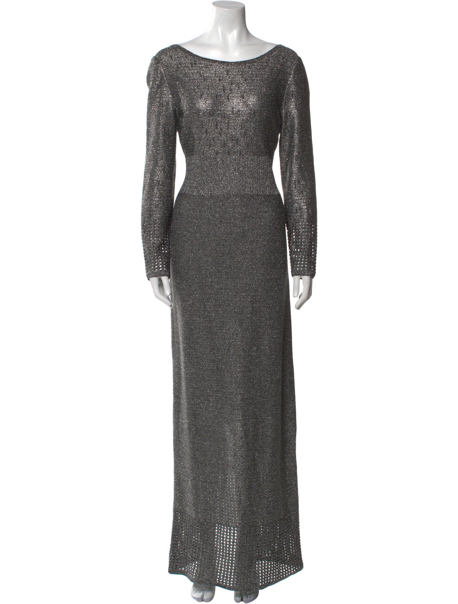 St. John Bateau Neckline Long Dress