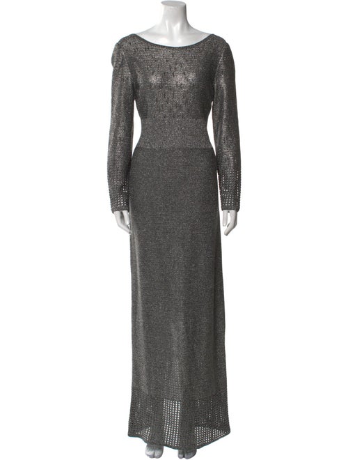 St. John Bateau Neckline Long Dress