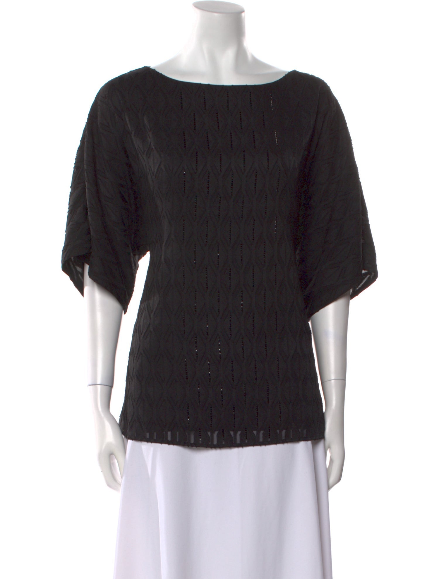 St. John Bateau Neckline Three-Quarter Sleeve Blouse