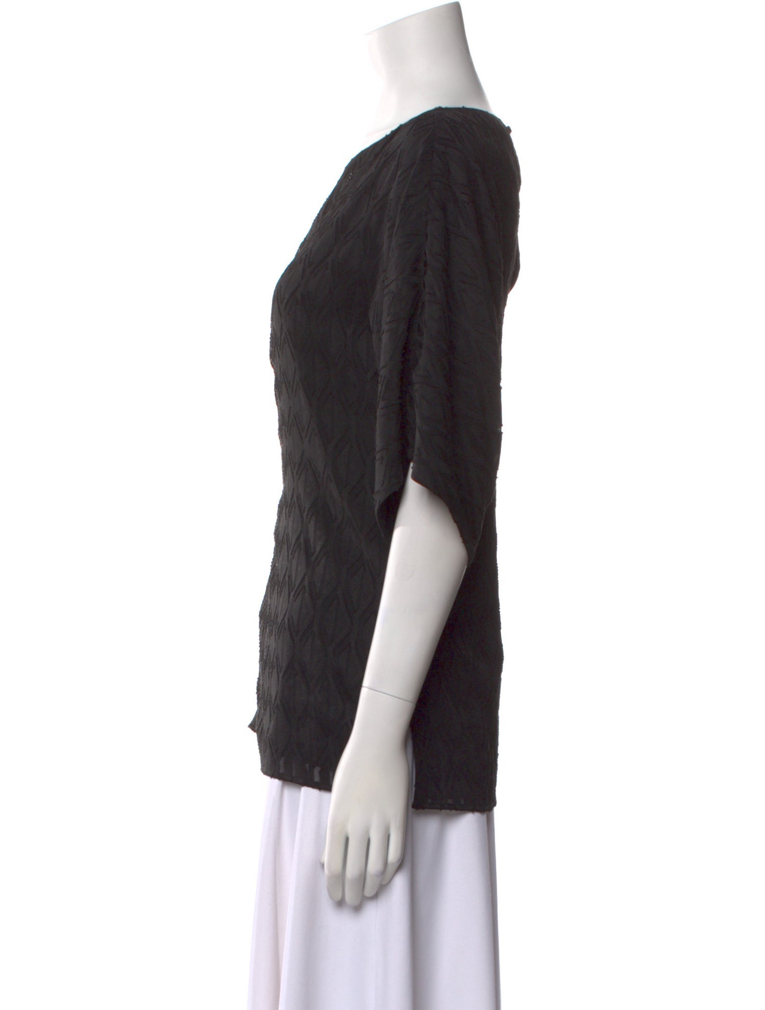 St. John Bateau Neckline Three-Quarter Sleeve Blouse