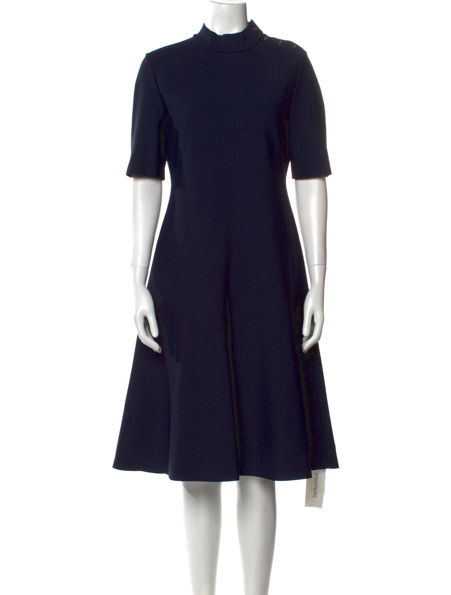 St. John Mock Neck Midi Length Dress