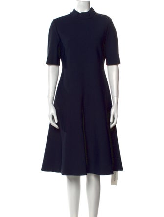 St. John Mock Neck Midi Length Dress