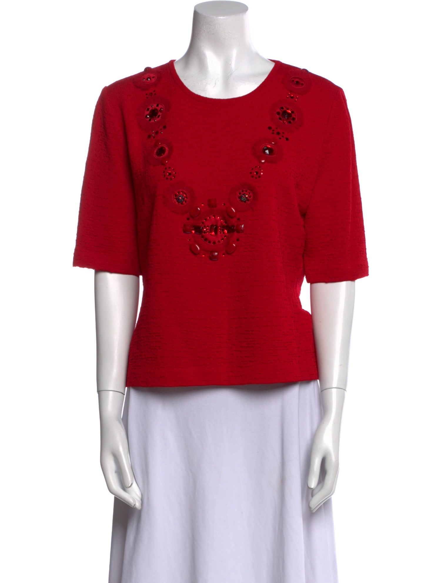 St. John Wool Scoop Neck T-Shirt