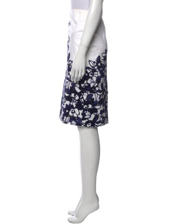 St. John Floral Print Knee-Length Skirt