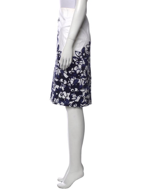 St. John Floral Print Knee-Length Skirt