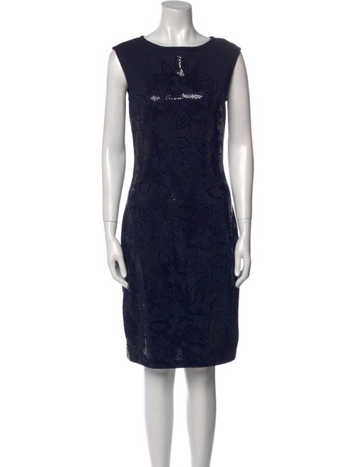 St. John Crew Neck Knee-Length Dress