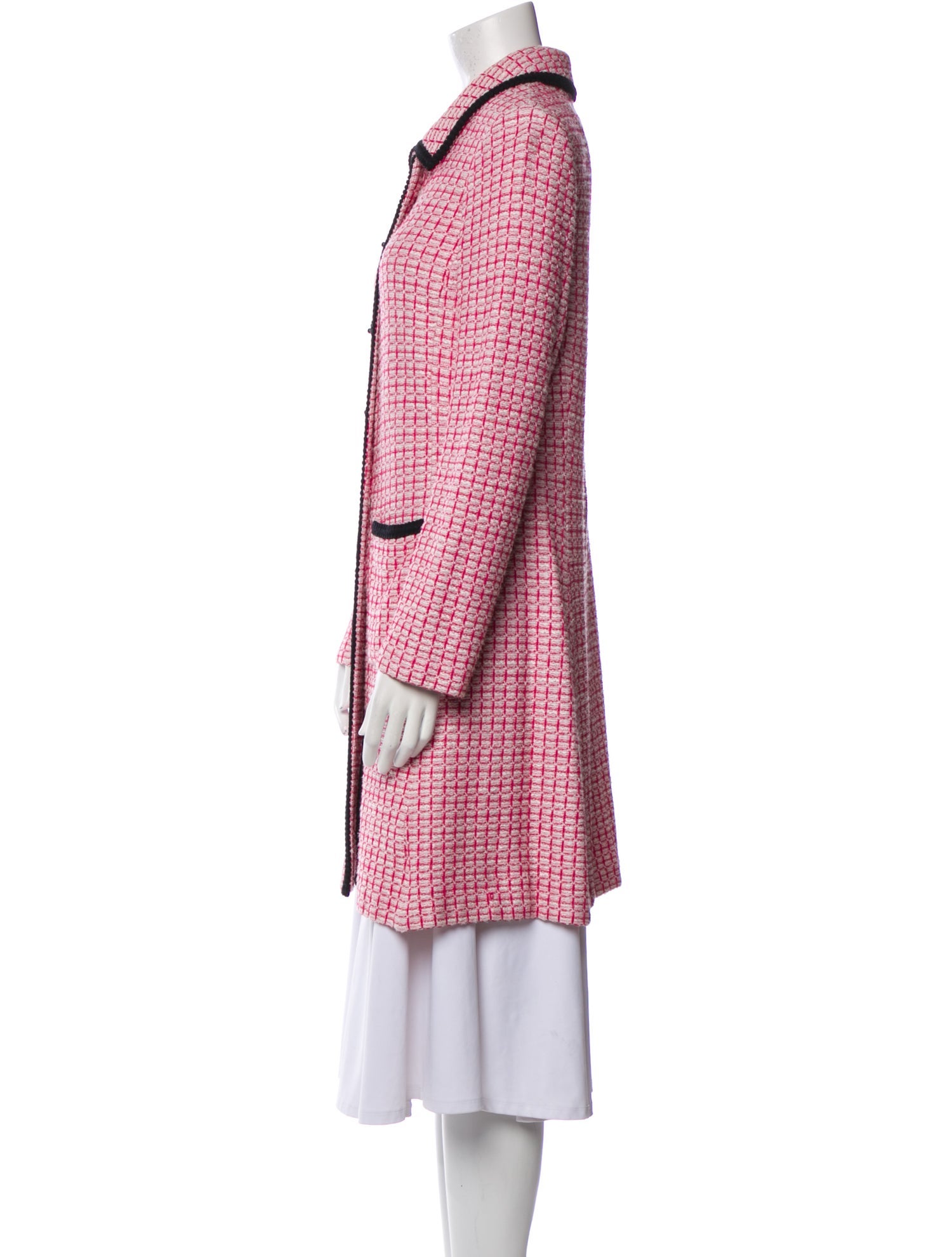 St. John Plaid Print Trench Coat