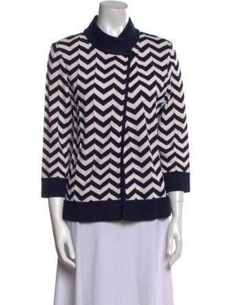 St. John Striped Mock Neck Sweater