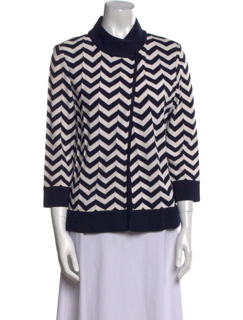St. John Striped Mock Neck Sweater