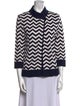 St. John Striped Mock Neck Sweater