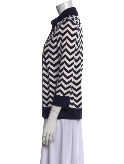 St. John Striped Mock Neck Sweater