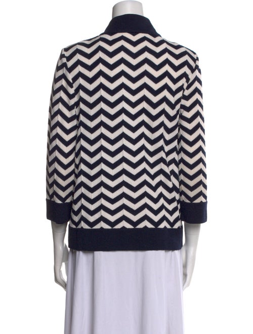 St. John Striped Mock Neck Sweater