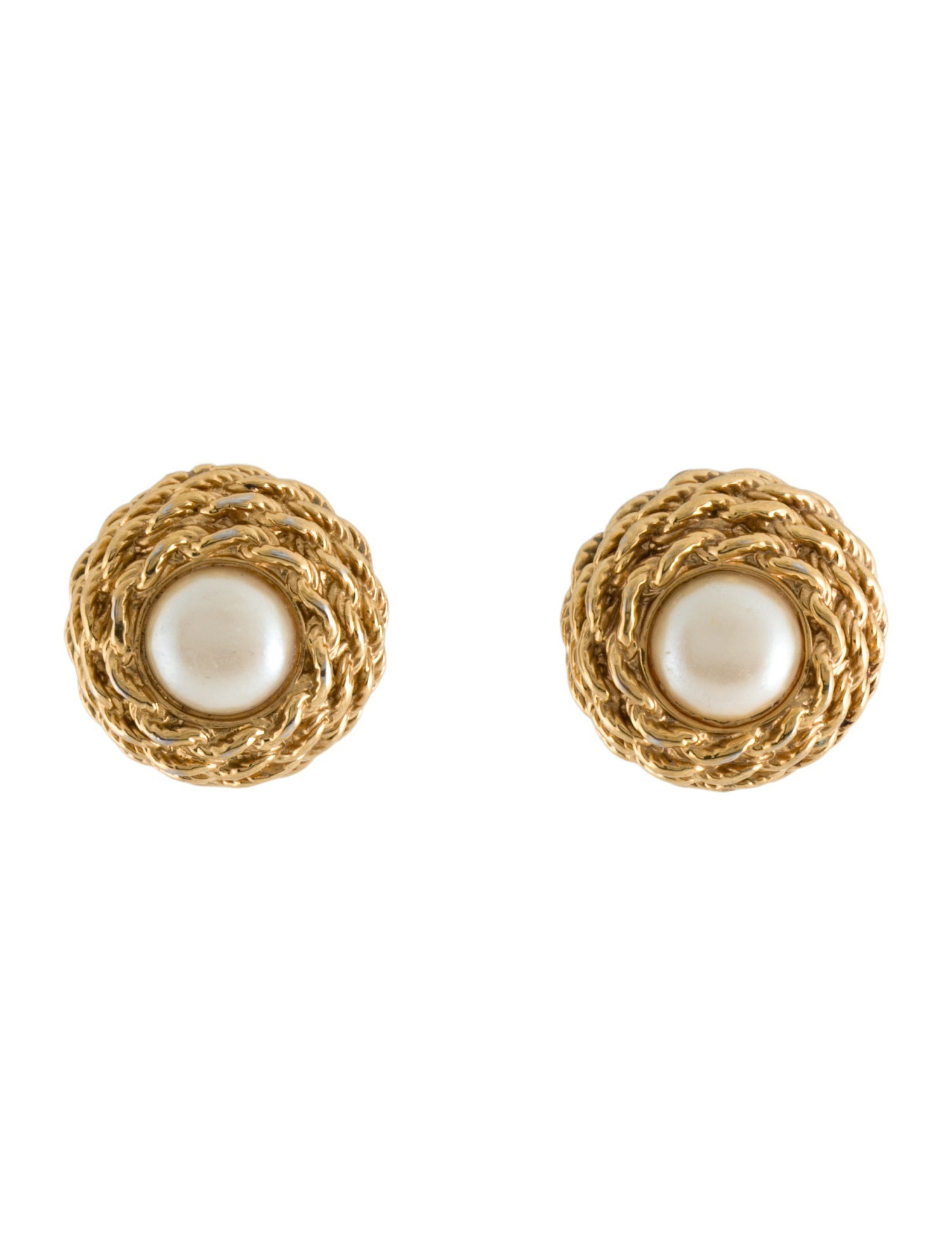 St. John Faux Pearl Clip-On Earrings