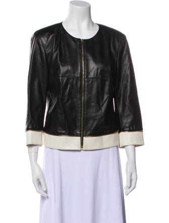 St. John Leather Bomber Jacket