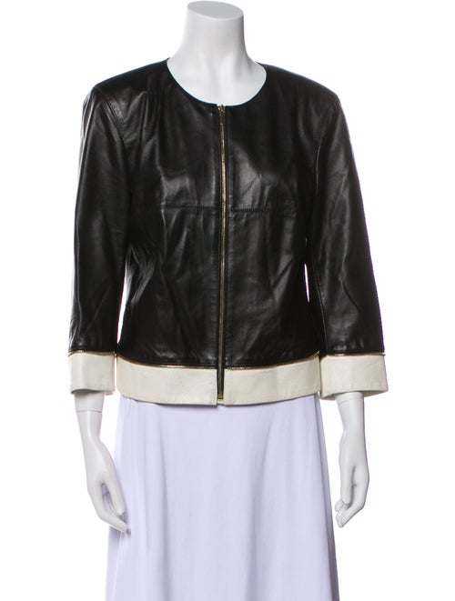 St. John Leather Bomber Jacket