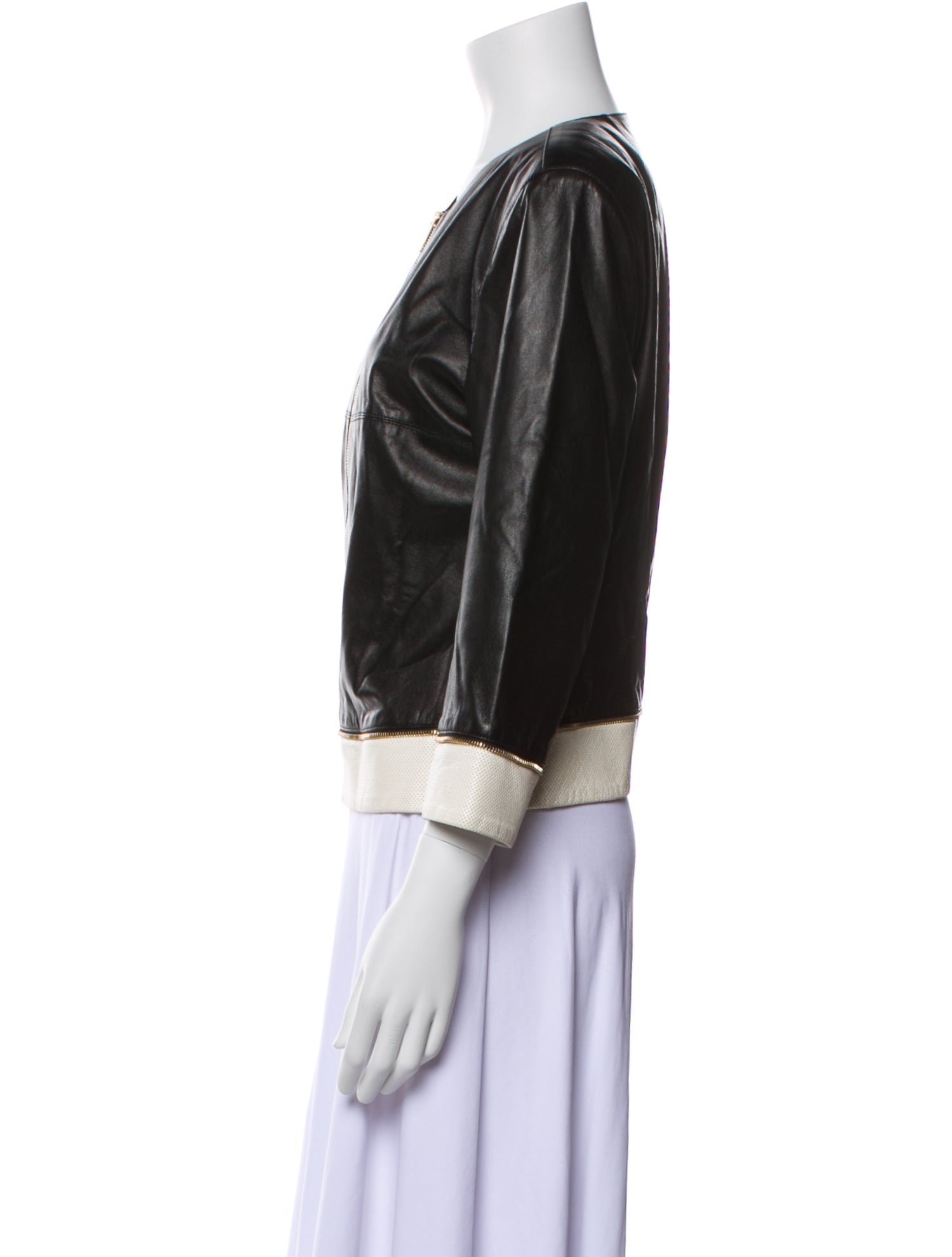 St. John Leather Bomber Jacket