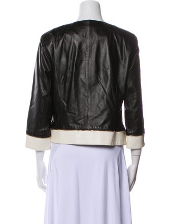 St. John Leather Bomber Jacket