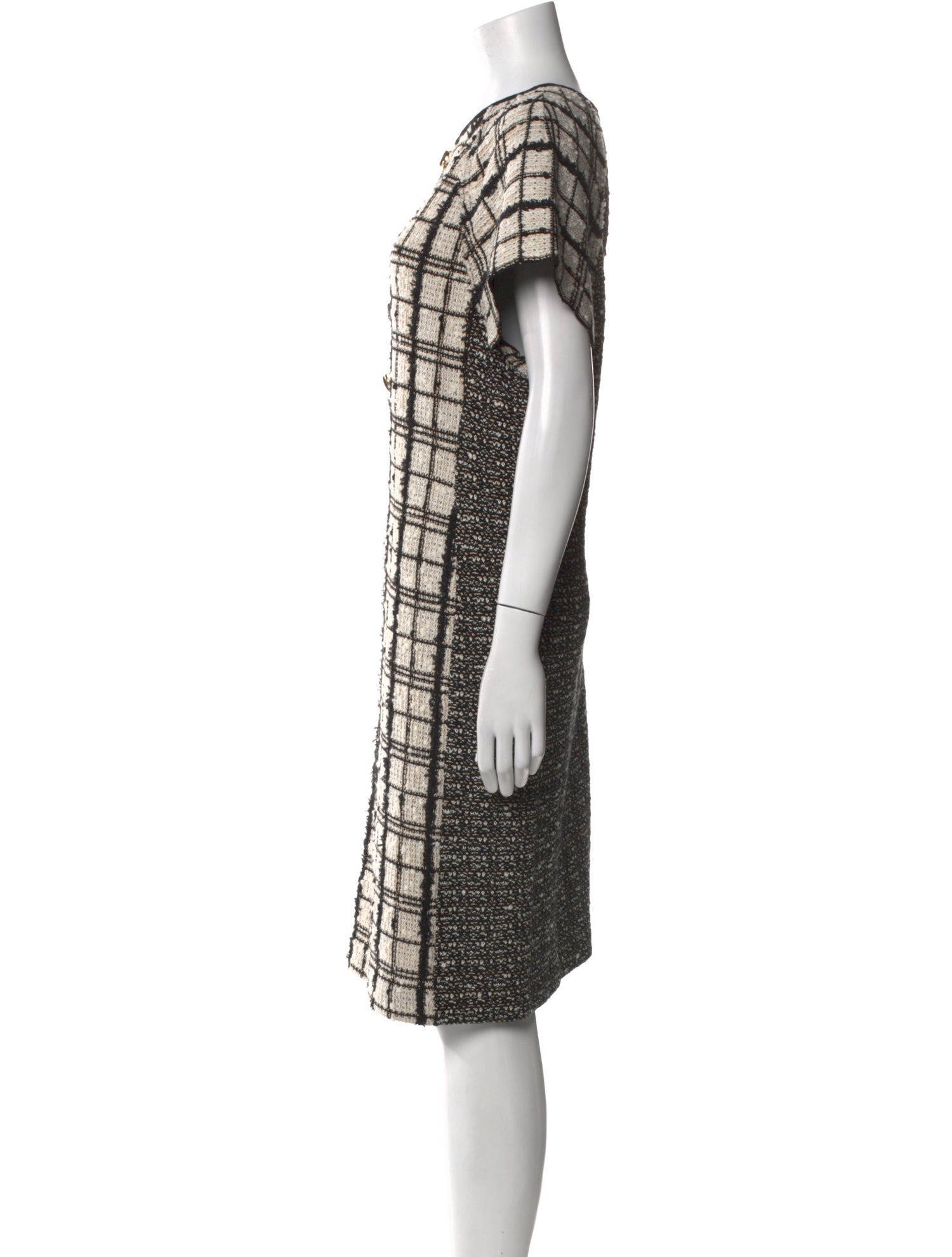 St. John Plaid Print Knee-Length Dress