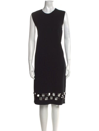 St. John Crew Neck Midi Length Dress