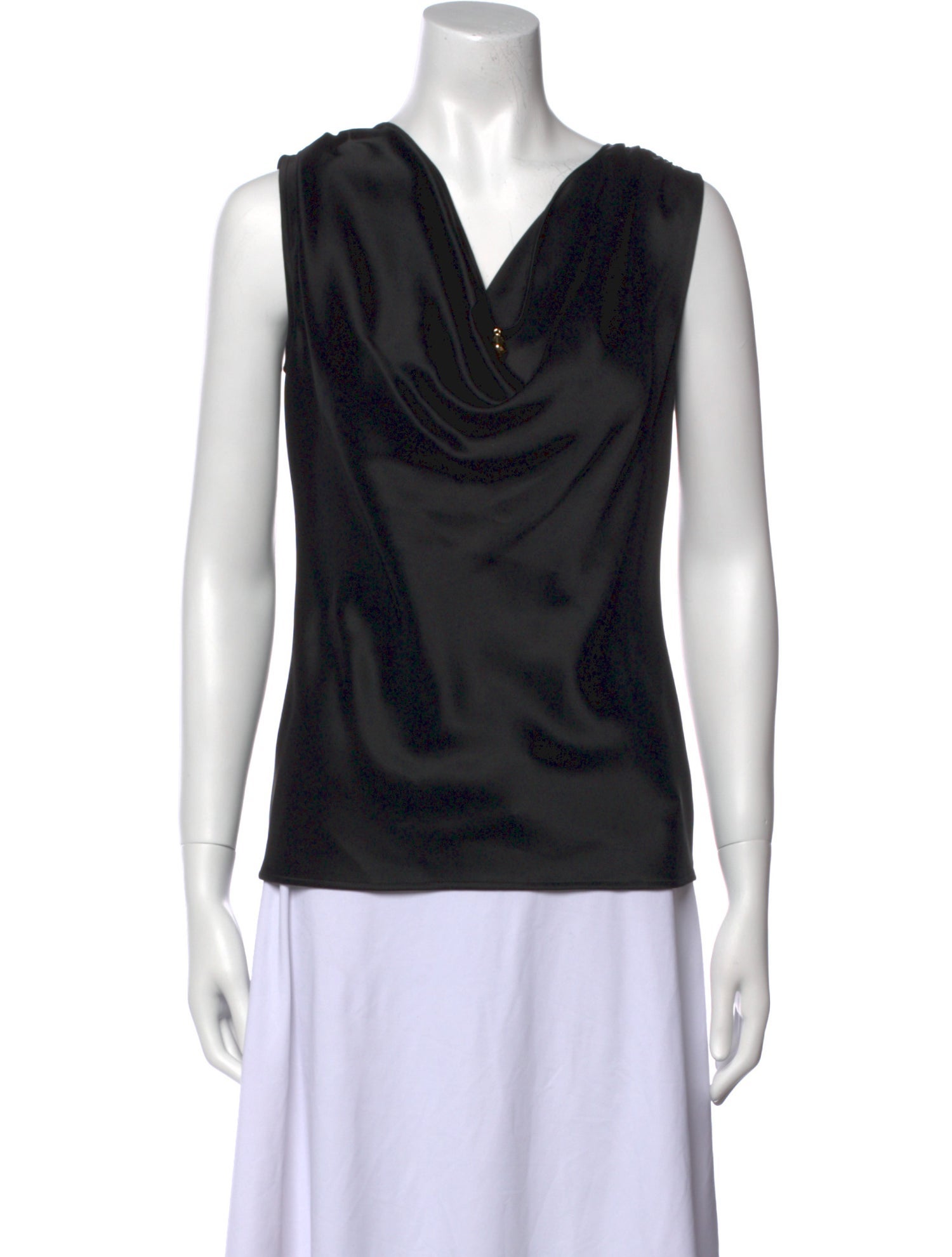 St. John Cowl Neck Sleeveless Top