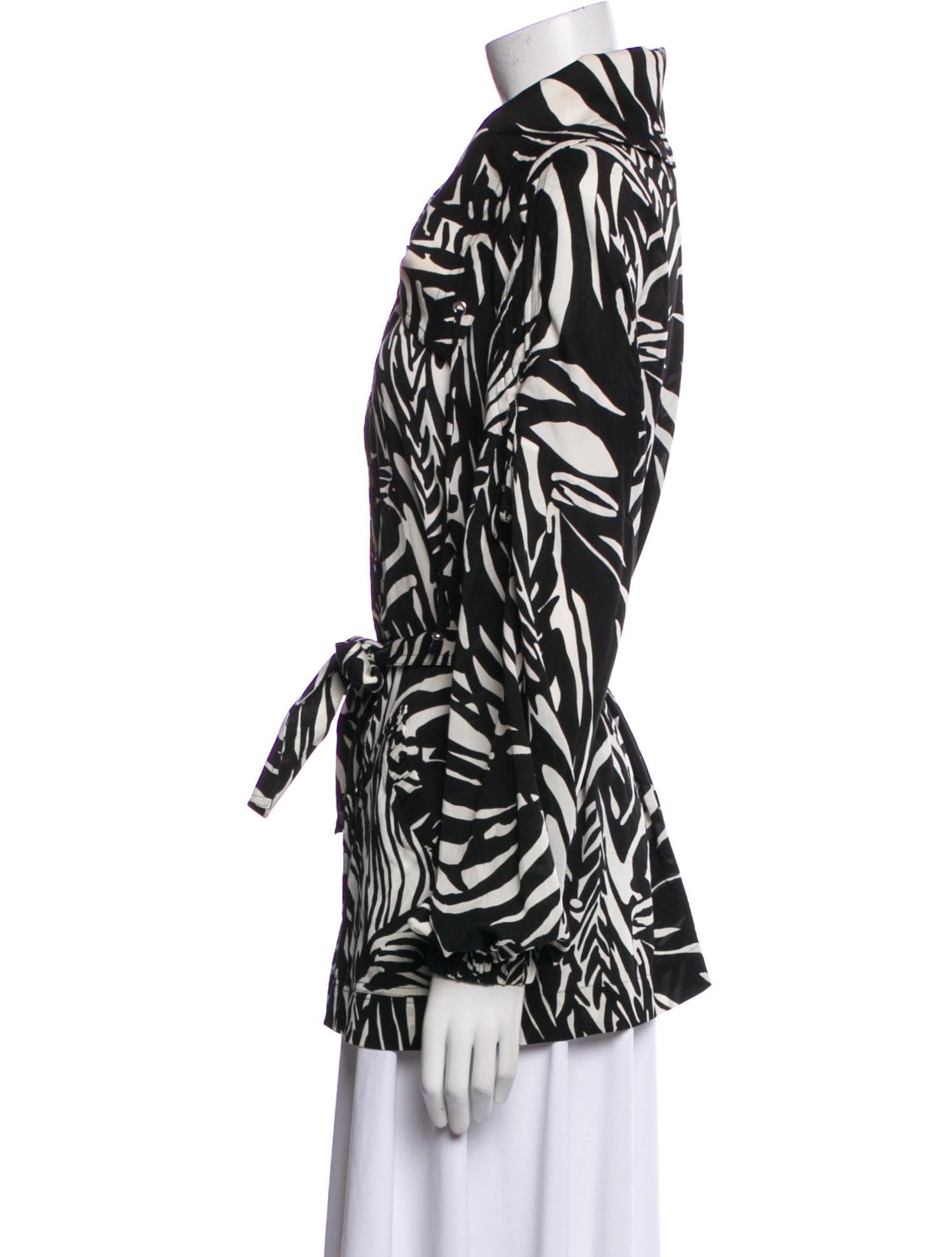 SoCa By St. John Silk Animal Print Biker Jacket