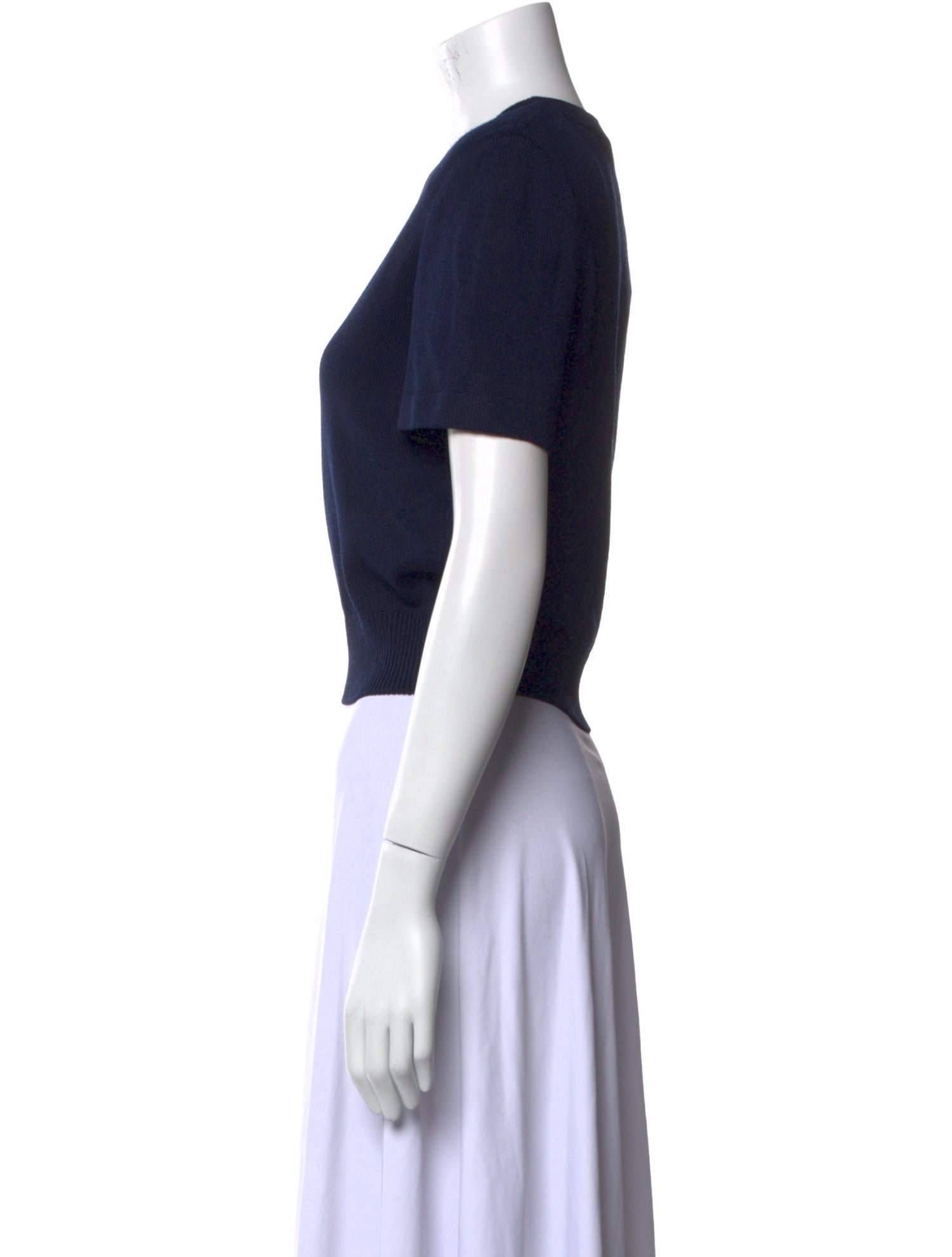 St. John Scoop Neck Short Sleeve Crop Top