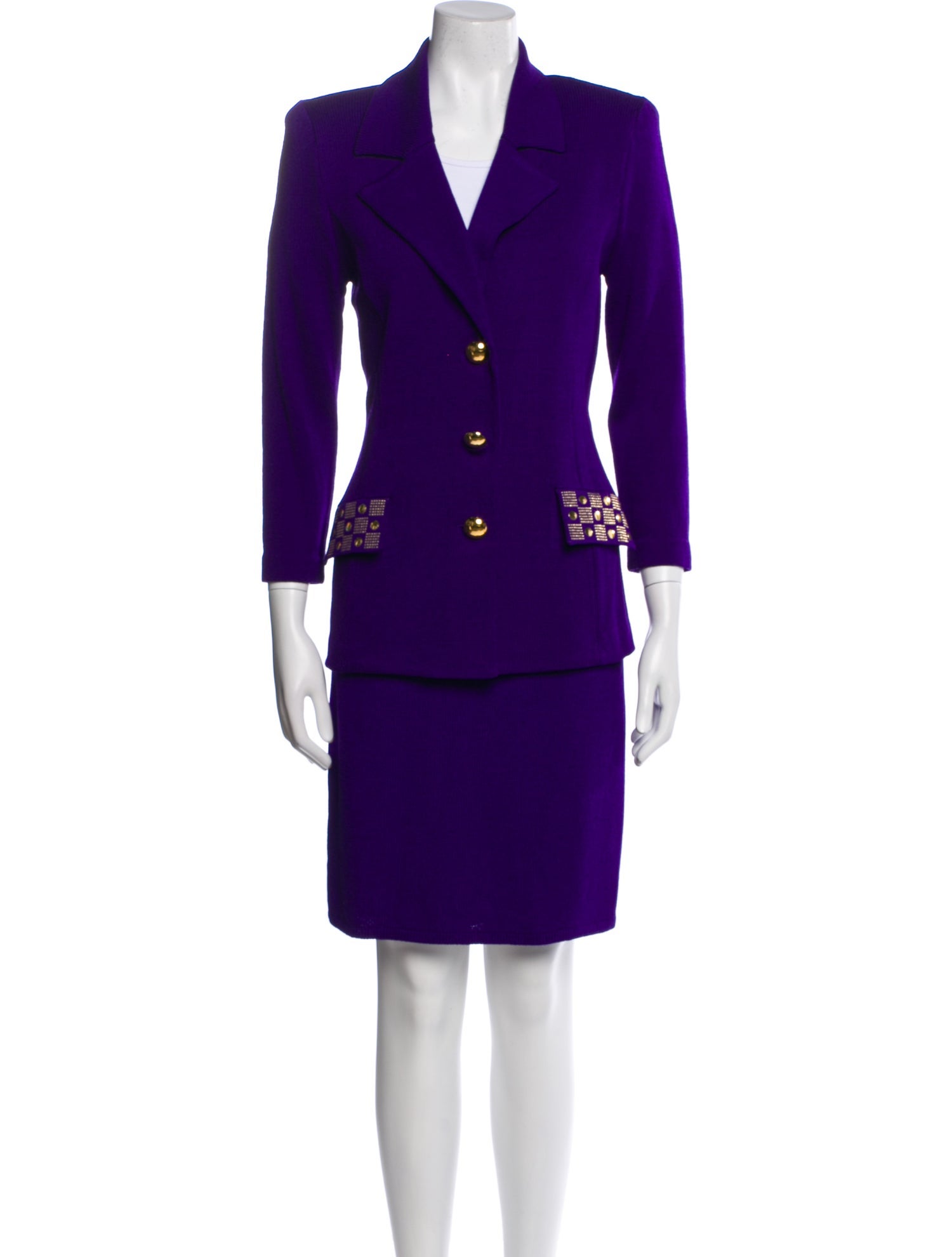 St. John Sequin Embellishments Skirt Set