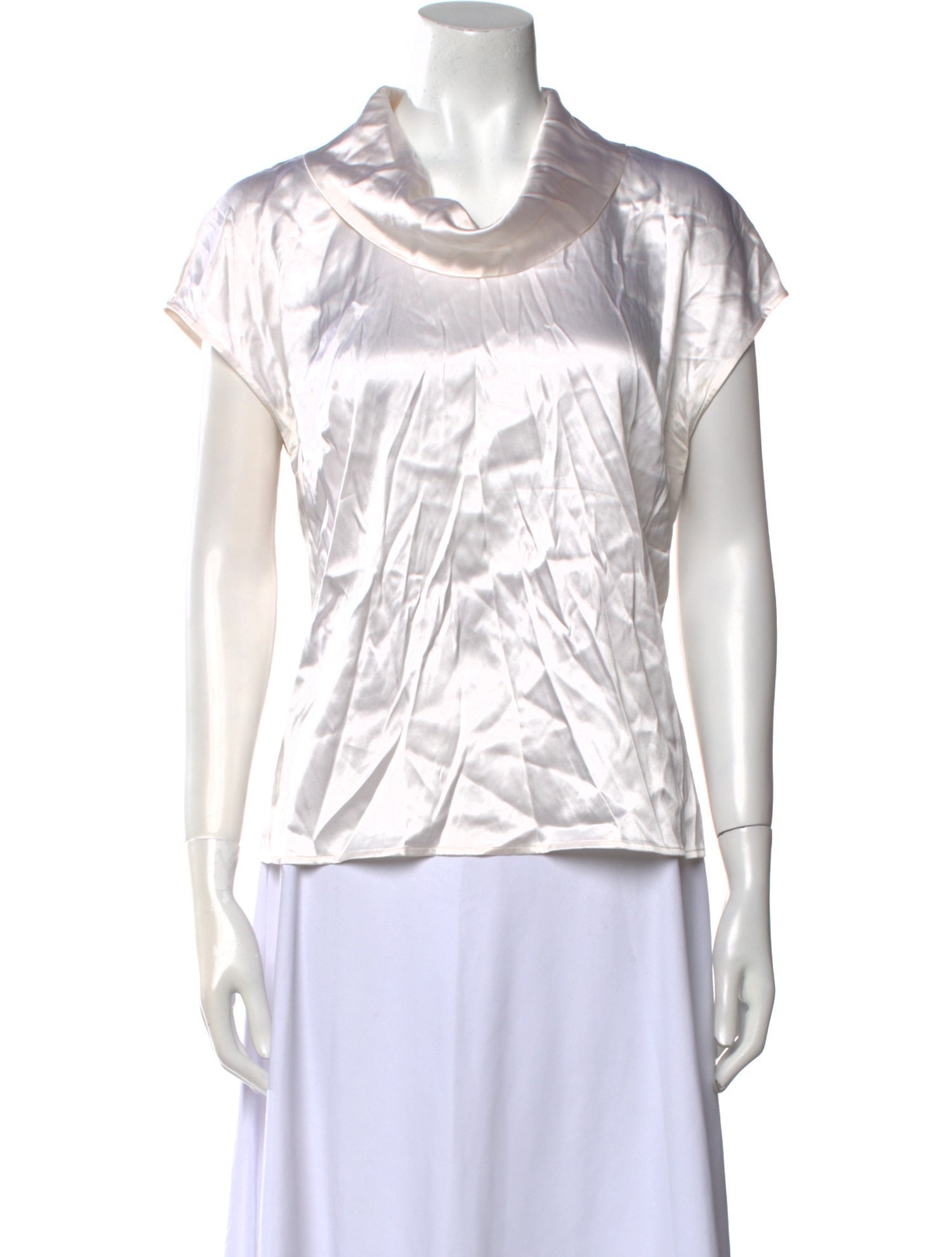 St. John Silk Cowl Neck T-Shirt